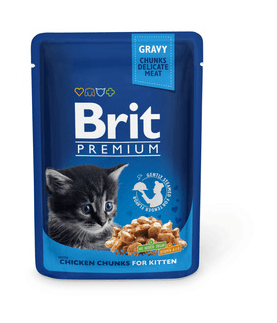 Brit - Паучи Premium Chicken Chunks for Kitten с курицей для котят, 100гр