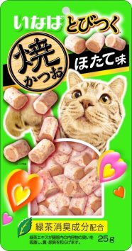 Inaba Tobitsuku Yaki Katsuo - Запеченное лакомство для кошек со вкусом морского гребешка, 25гр
