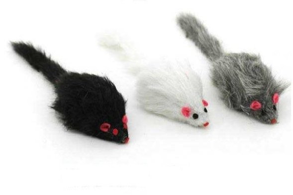 Чистый котик - Игрушка для кошек, мышь из искусственного меха, 5 см
