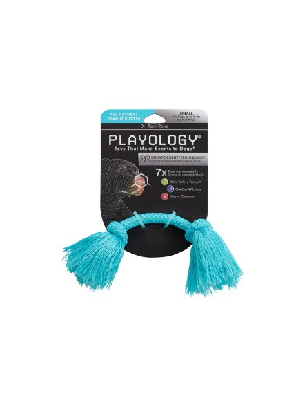 Playology - Жевательный канат DRI-TECH ROPE для собак мелких пород, с Ароматом Арахиса