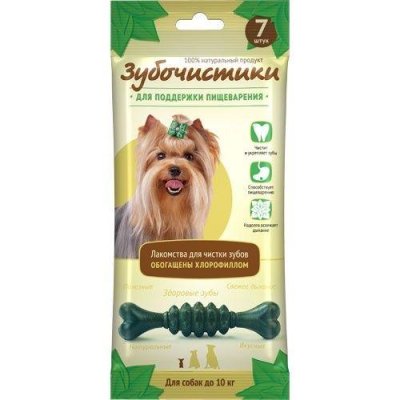 Зубочистики "Мятные" для собак мелких пород, 7 шт, 60гр Зубочистики