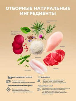 Original Choice - Полнорационный сухой корм для взрослых кошек и котов с мясом говядины и гранатом