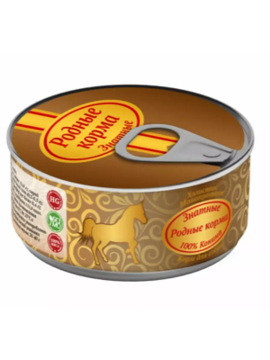Родные Корма - Консервы знатные для взрослых собак, 100% конина, 100г Родные Корма - Консервы знатные для взрослых собак, 100% конина, 100г