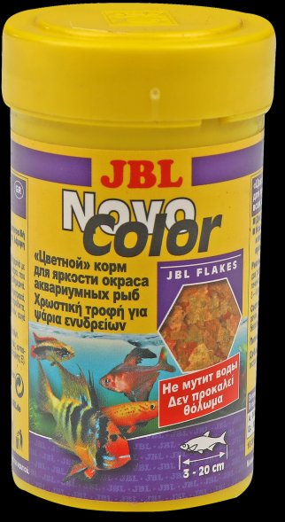 JBL - Основной корм в форме хлопьев для усиления окраски пресноводных аквариумных рыб (NovoColor)