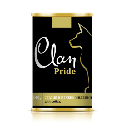 Clan Pride - Консервы для собак, сердце и печень индейки, 340 гр Clan Pride - Консервы для собак, сердце и печень индейки, 340 гр