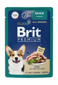 Brit - Пауч для взрослых собак всех пород, С Уткой в соусе, 85 гр