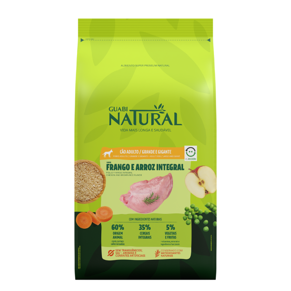 Guabi Natural Dog Adult - Сухой корм для взрослых собак крупных пород, Цыпленок и Коричневый Рис