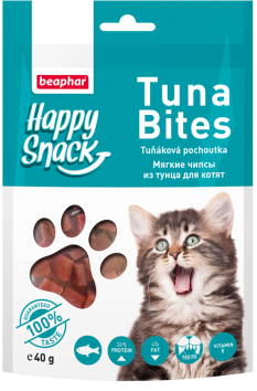 Beaphar Happy Snack - Лакомство для котят &amp;quot;Мягкие чипсы из тунца&amp;quot; 40гр
