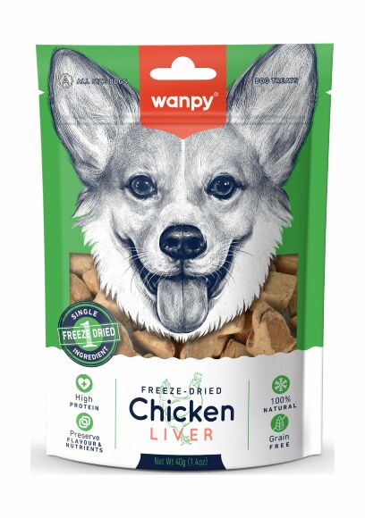 Wanpy Dog - Сублимированное лакомство для собак "Куриная печень" 40 г