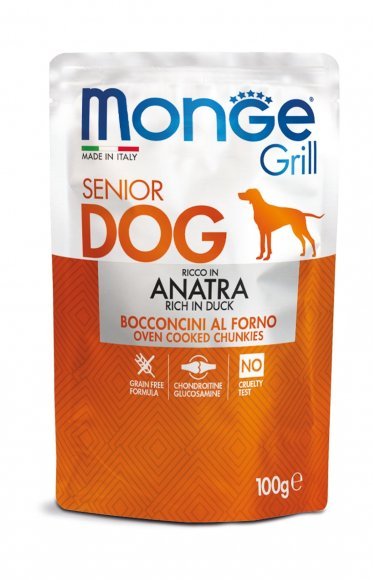 Monge Dog Grill Senior - Паучи для пожилых собак, утка 100гр