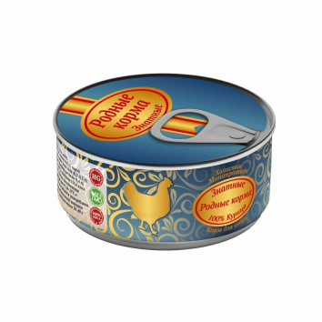 Родные Корма - Консервы знатные для взрослых собак, 100% курица, 100г