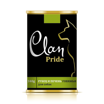 Clan Pride - Консервы для собак, рубец и печень говяжья, 340 гр Clan Pride - Консервы для собак, рубец и печень говяжья, 340 гр