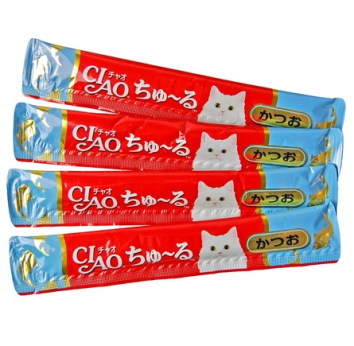 Inaba Ciao - Пюре для котят, Японский тунец и Рыба бонито, 14*4 гр