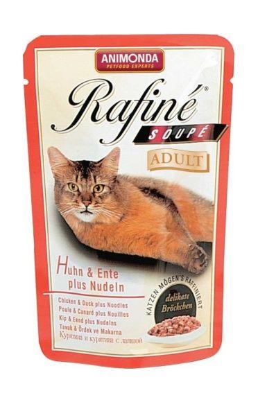 Animonda Rafine Soupe Adult - паучи для кошек с курицей, уткой и пастой 100гр