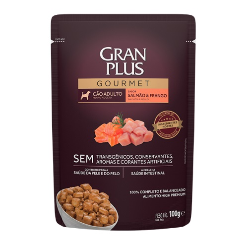GranPlus Dog - Консервы для взрослых собак, с Лососем и Цыпленком, 100 гр