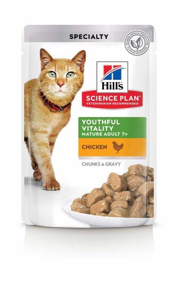 Hills Youthful Vitality Chicken - Паучи для пожилых кошек с курицей 85гр