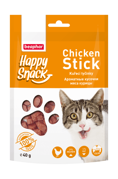 Beaphar Happy Snack - Лакомство для кошек "Ароматные кусочки курицы" 40гр