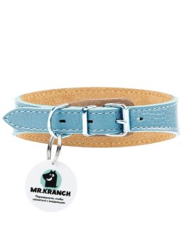 Mr. Kranch - Ошейник-селедка - для собак из натуральной кожи с QR-адресником, 24-30 см