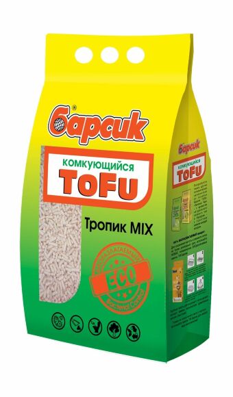 53323.580 Barsik TOFU - Komkyushiisya napolnitel, Tropik Mix kypit v zoomagazine «PetXP» Барсик TOFU - Комкующийся наполнитель, Тропик Mix