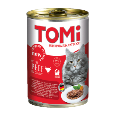 ToMi - Кусочки в соусе для взрослых кошек с говядиной 400 гр