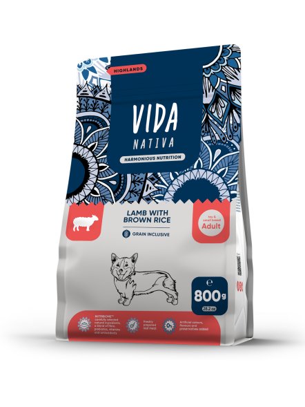 Vida Nativa - Сухой корм для взрослых собак мелких пород, с ягненком и бурым рисом