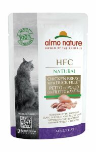 Almo Nature HFC Raw Pack - Паучи 75% мяса для кошек "Куриная грудка и утиное филе" 55гр