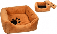 Zoo-M - Лежак для собак и кошек, квадратный с подушкой, 45*45*15см