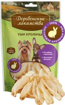 Деревенские лакомства - Уши кроличьи для мини-пород 15 гр