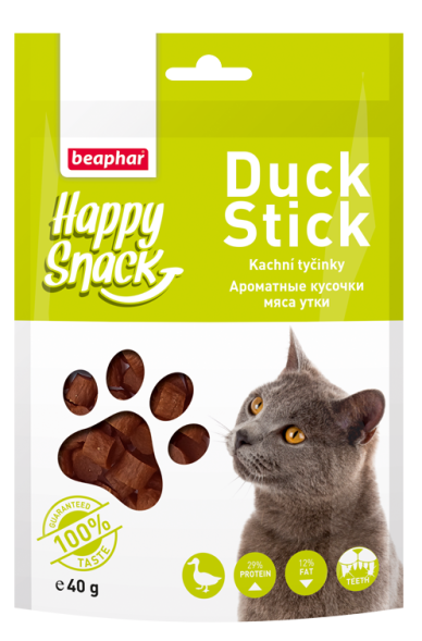 Beaphar Happy Snack - Лакомство для кошек &amp;quot;Ароматные кусочки утки&amp;quot; 40гр