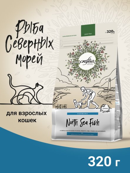 Craftia Harmona - Сухой корм для взрослых кошек, из Рыбы Северного моря