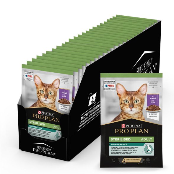 Purina Pro Plan Nutri Savour - Паучи для взрослых стерилизованных кошек , с уткой в соусе