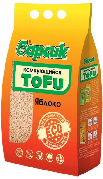 Барсик - Тофу - Комкующийся наполнитель, Яблоко