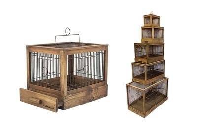 Yami-Yami - Клетка для птиц &amp;quot;Под старину&amp;quot;, деревянная, цвет палисандр 71x33,5x51