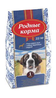 Родные корма - Сухой корм для взрослых собак с крупных пород