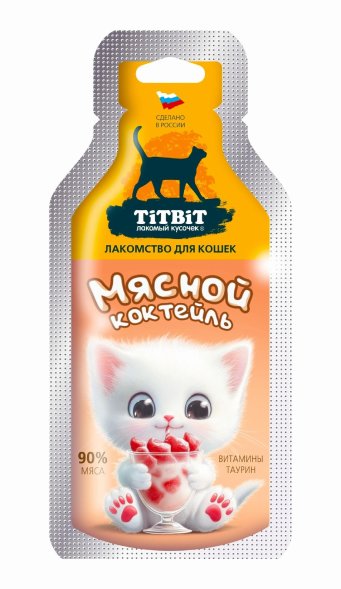 TiTBiT - Лакомство для кошек мясной коктейль, 15 г