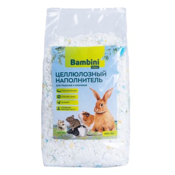 Bambini Pets - целлюлозный наполнитель для грызунов и кроликов 450 г/6 л