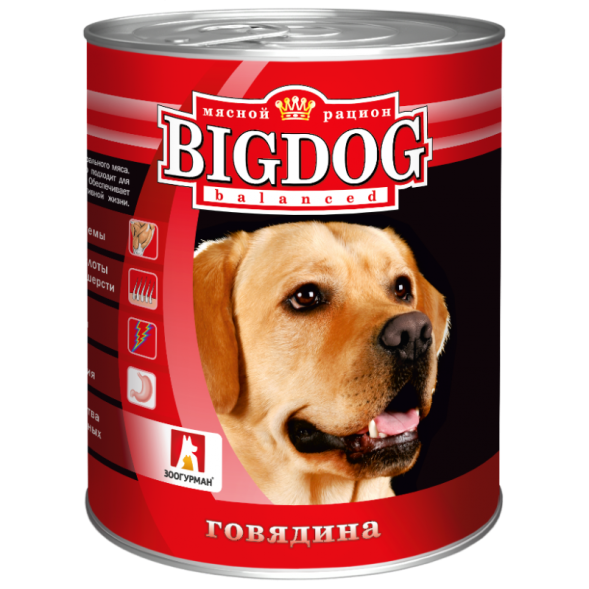 Зоогурман - Big Dog - Консервы для собак, Говядина 850 гр
