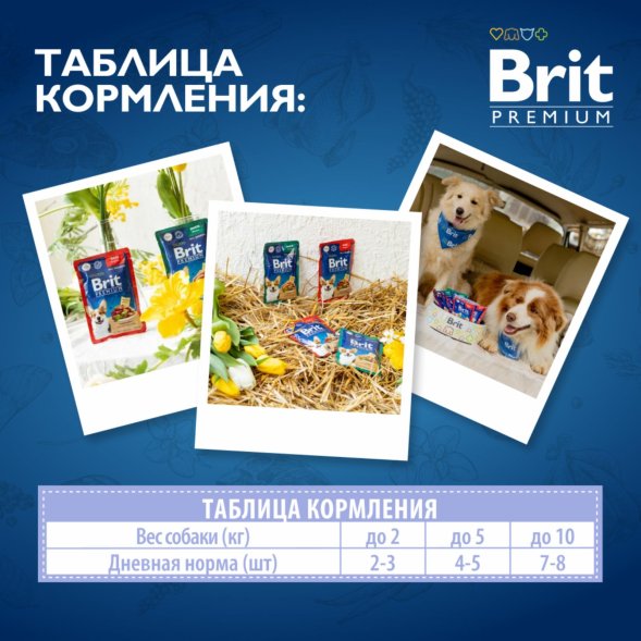 Brit - Пауч для взрослых собак мини пород, С Телятиной и Зеленым Горошком в соусе, 85 гр