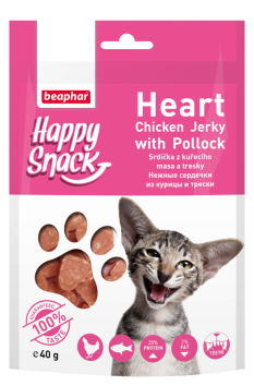 Beaphar Happy Snack - Лакомство для кошек &amp;quot;Сердечки из курицы и трески&amp;quot; 40гр