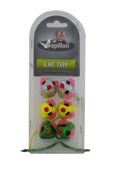 Papillon - Набор цветных Мышек для Кошки 5 см 6 шт