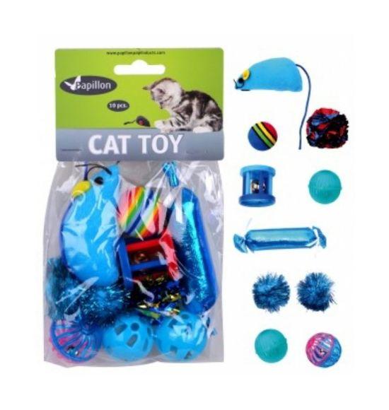 Papillon - Набор из 10 игрушек для кошек: мышка, конфеты и мячики