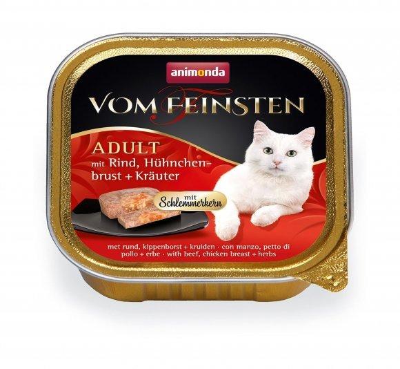 Animonda Vom Feinsten Adult - Консервы для взрослых кошек с говядиной, куриной грудкой и травами 100гр