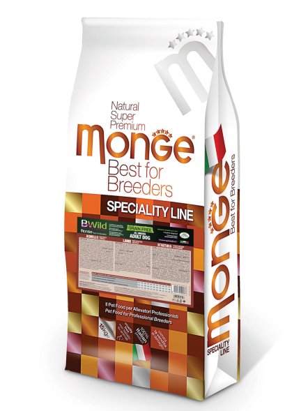 Monge BWild Grain Free - Сухой корм для собак, с мясом ягненка 15 кг