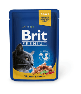 Brit - Паучи Premium для кошек Salmon & Trout с лососем и форелью, 100гр