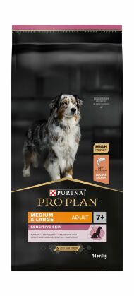 Pro Plan Medium & Large Sensitive Skin 7+ - Сухой корм для пожилых собак с лососем