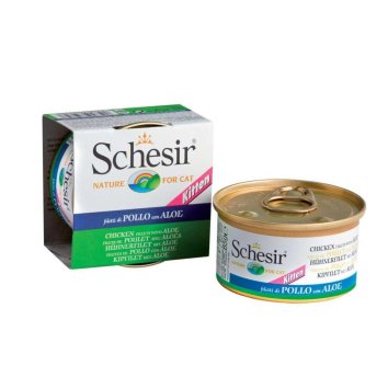 Schesir - Консервы для котят с цыпленком и алоэ 85гр 