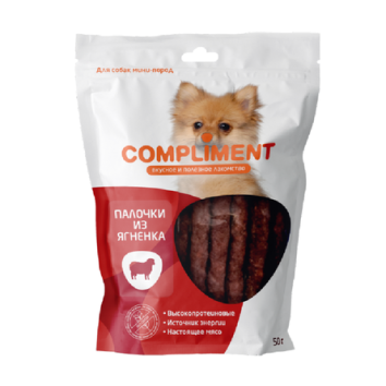 Compliment - Лакомство для собак мини пород, Палочки из Ягненка, 50 гр