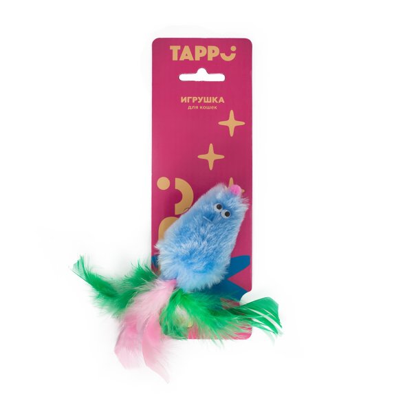 Tappi - Игрушка &amp;quot;Тимус&amp;quot;, меховая мышь с кошачьей мятой с хвостом из перьев