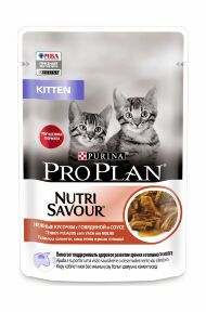 Purina Pro Plan Nutri Savour - Консервы для котят, с говядиной в соусе, упаковка 26шт 