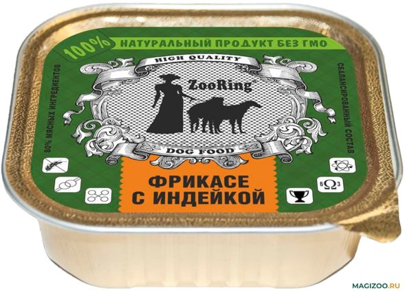 ZooRing - Консервы для собак, паштет фрикасе с индейкой 100гр